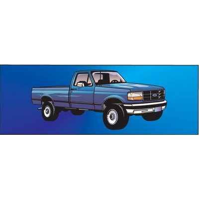 Blue Pick Up Panoramic Metal Photo Magnet