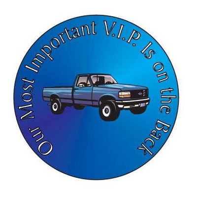 Blue Pick Up Truck Round Hand Mirror (2½" Diameter)