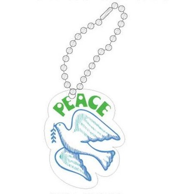 Peace Dove Promotional Key Chain w/ Black Back (6 Square Inch)