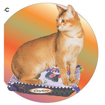Ceylon Cat Acrylic Coaster w/Felt Back