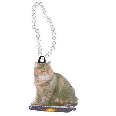 Exotic Shorthair Cat Promotional Key Chain w/ Black Back (2 Square Inch)