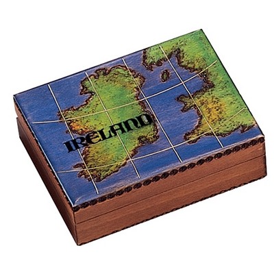 Wood Box w/Ireland Map (4 3/4"x3 5/8"x1 1/2")