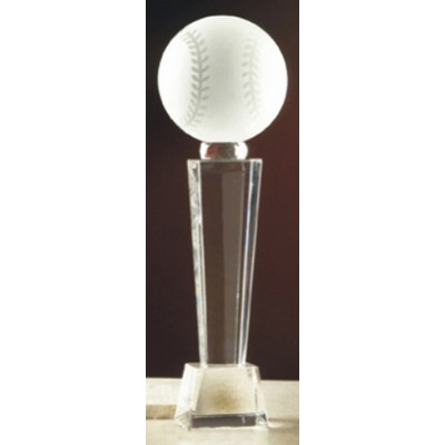 4" Crystal Baseball Tower Award