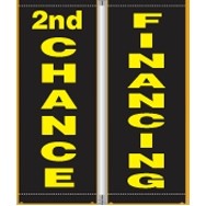 16 Oz. Vinyl Pole Banner Set - 2nd Chance Financing (3'x8')