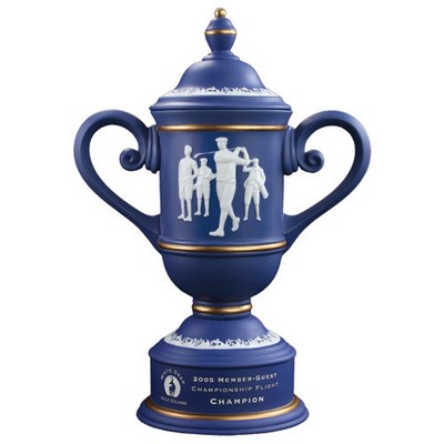 Men's Vintage Blue/Gold Ceramic Golf Cup Trophy