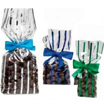 Metallic Striped Polypropylene Bag (2 3/4"x1 7/8"x10 1/4")