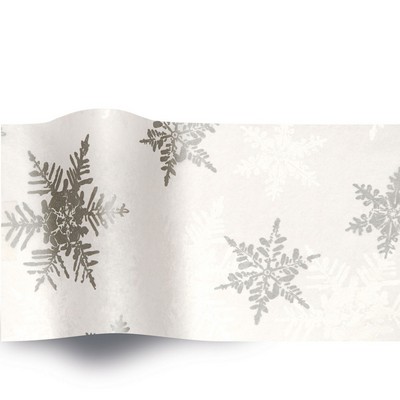 Pearl/Silver Snowflakes Stock Design Holiday Tissue Paper (B)