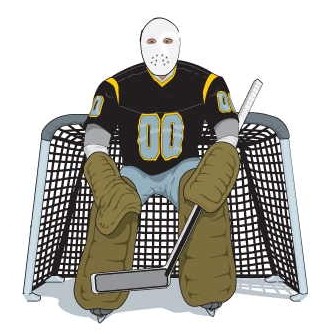 Hockey Goalie Promotional Magnet w/ Strip Magnet (10 Square Inch)