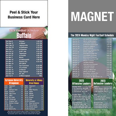 Buffalo Pro Football Schedule Peel & Stick Magnet (3 1/2"x8 1/2")