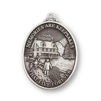 Mini Stock Design Memories are Keepsakes Pewter Ornament