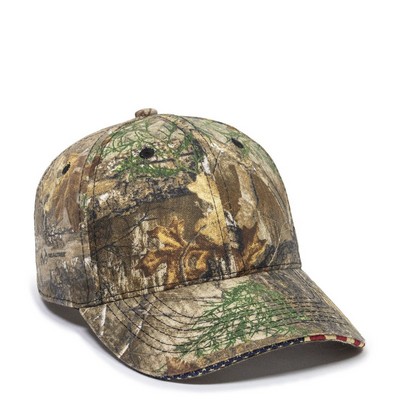Camouflage Cap w/Woven Flag