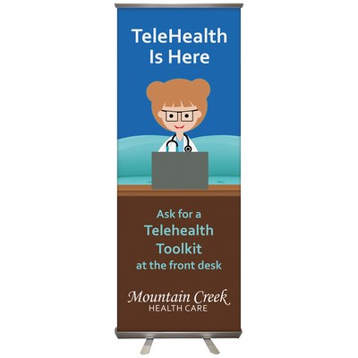 24"x 63" Custom Digitally Printed Retractable Banner Stand