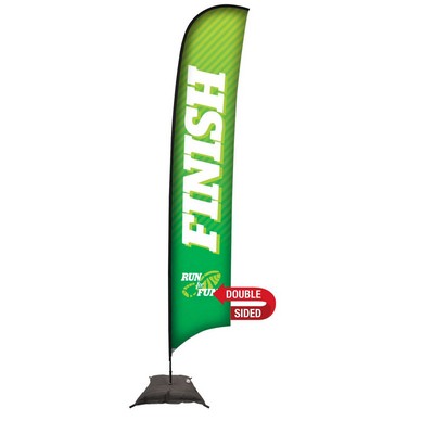 17' Premium Razor Sail Sign Flag, 2-Sided, Scissor Base