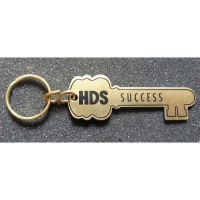 1 1/8" x 3 1/4" Key Shaped key tag with a screen printed imprint. Made in the USA.