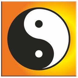 Yin Yang Metal Photo Magnet (2.5" Square)