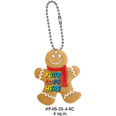 Gingerbread Man Promotional Key Chain w/ Black Back (4 Square Inch)