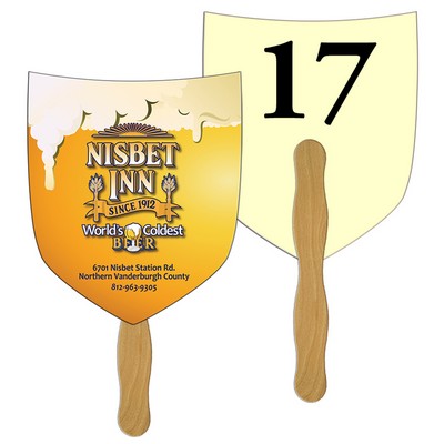 Shield/ Shovel Auction Hand Fan Full Color