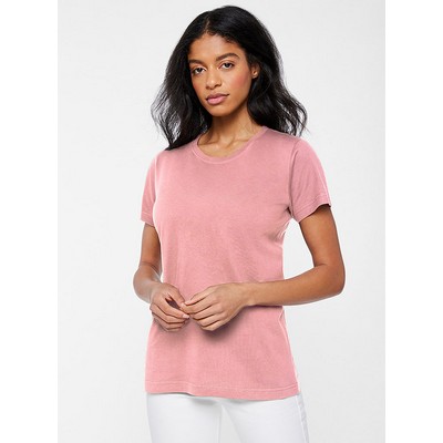 Live & Tell Ladies' Modern Fit Crew Neck Short Sleeve Fine Jersey T-Shirt