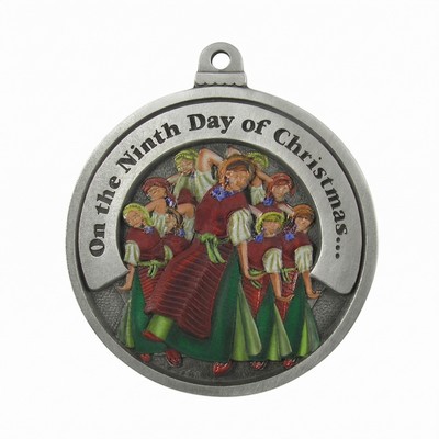 Twelve Days of Christmas 3D Gallery Print Full Size Ornament (Day 9 - Nine Ladies Dancing)