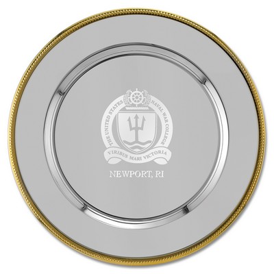 Round Charger Tray w/Gold Border