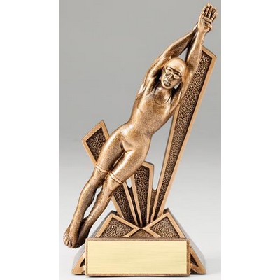 Swimming, Female - Check-Mate Resin - 6-1/2" Tall