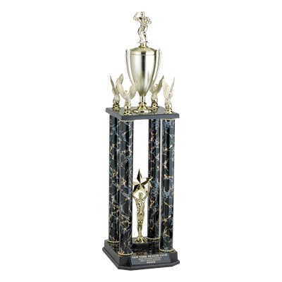 29" Four Marbled Column Trophy w/Cup