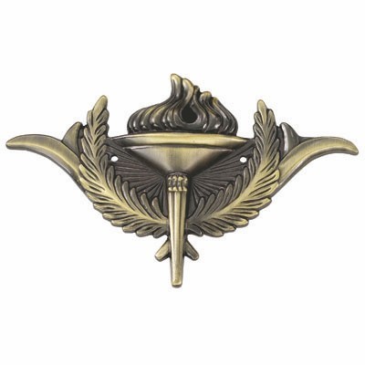 Die Cast Torch & Wreath Plaque Mount (5½" x 3-3/8")