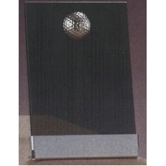 Smoked Glass Plaque Award w/Silver Golf Accent & Plastic Mounts & Base (7"x9.5")