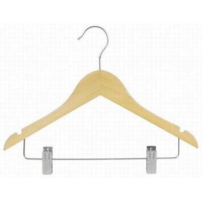 14" Juniors Wooden Suit Hanger w/Clips