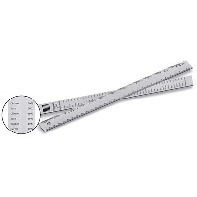 12" US Presidents Aluminum Ruler