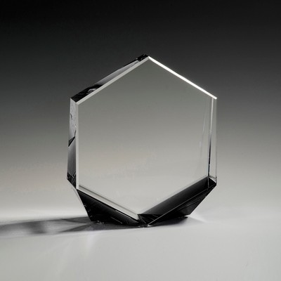6" Bromium Crystal Award w/Black Accent