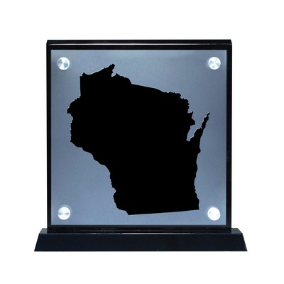 Floating Wisconsin Map Shape Award