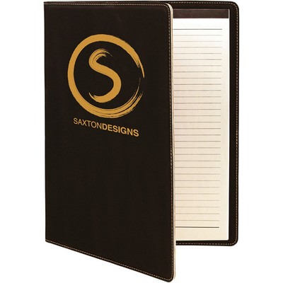 Portfolio – Black/Engraves Athletic Gold, Leatherette - 9-1/2" x 12"