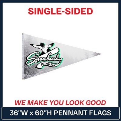 36" x 60" Pennant Flag - Single Sided