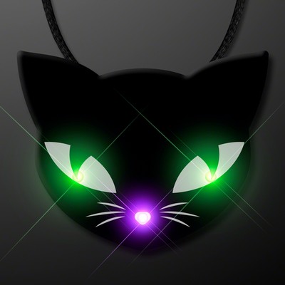 Spooky Cat Eyes Necklace, LED Halloween Jewelry - BLANK