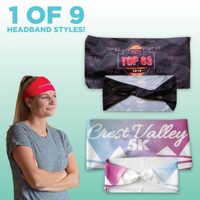 Headband Wide Tapered Economy - 1 of 9 Cooling Headband Styles - Customize with ANY design!