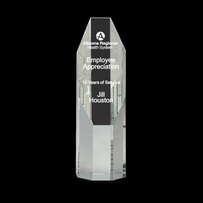 Clear Octagon Slant-Top Crystal Tower Award (7½")