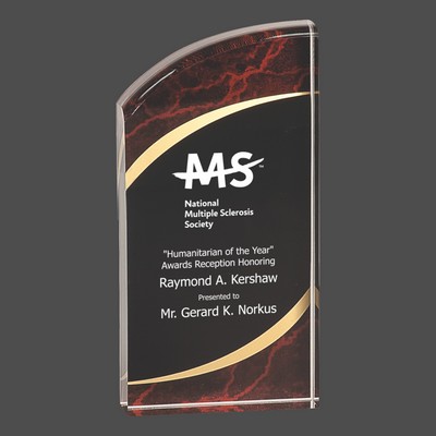 Red Marble Rounded Acrylic Award (3½"x7")