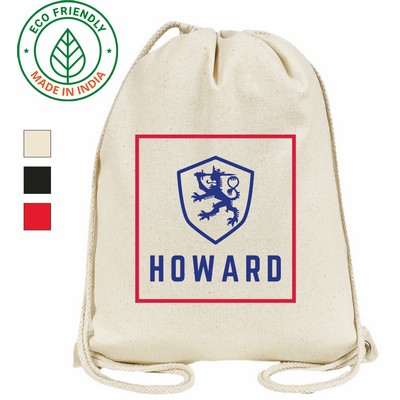 Sports 7 oz Canvas Drawstring Bag | Travel Gym Hiking Event Cinch Natural (14x17)