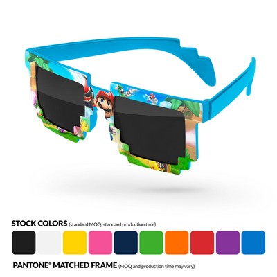 Pixel Sunglasses W/ Full-Color Front-Frame