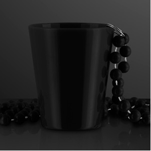 Black Shot Glass Bead Necklace 1.5 oz. (NON-Light Up) - BLANK