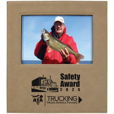 Leatherette Frame Holds 5 x 7, Light Brown