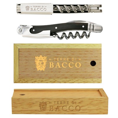 Laguiole Ebony Corkscrew w/Slide Wood Box
