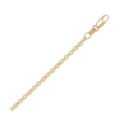 18" 18K Gold Cable Necklaces - 2.8 gm