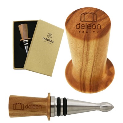 Laguiole Wine Stopper w/Olivewood Brown Top