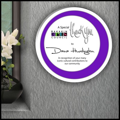 10.5" Round White Acrylic Plaque