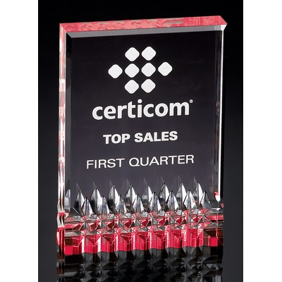 Red Reflective Rectangle Acrylic Award, Medium (4-1/4"x6"x1")