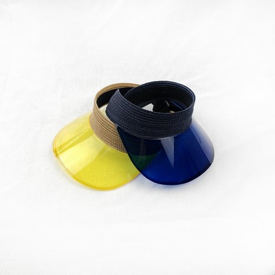Paper Straw Visor Cap With Clear Color PP Visor