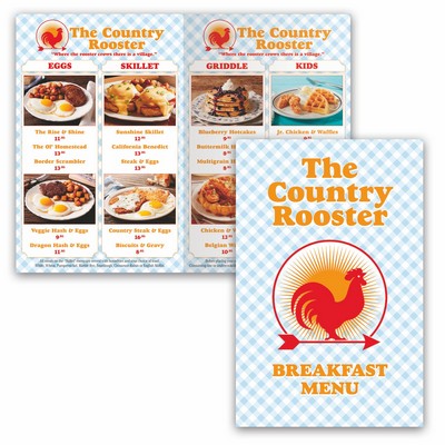 NEW! Full Color Bi-fold Disposable Paper Menu, Large