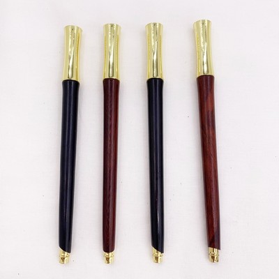 Wooden Roller Pen With Brass Screw Cap And Brass End
